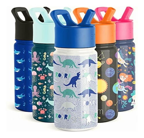 Simple Modern Kids Water Bottle With Straw Insulated Color -dinosaur Roar