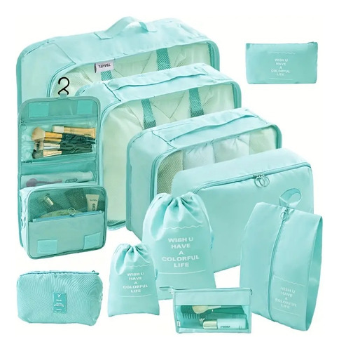 Organizador De Equipaje Kit Viajero X 11 Unid Bolsas Viaje 