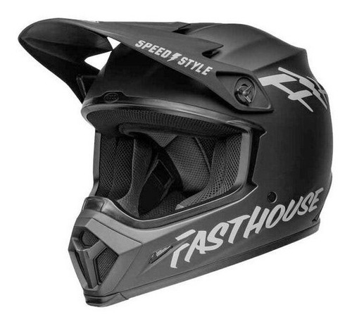 Casco Moto Bell Mx Fh Negro Gris Mx-9  Mips 