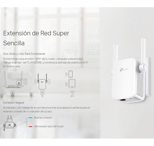 Extensor De Rango Inalámbrico N 300mbps, Tp-link Tl-wa855re