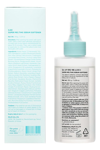 Solución Limpiadora De Poros Ilso Super Melting Sebum Soften