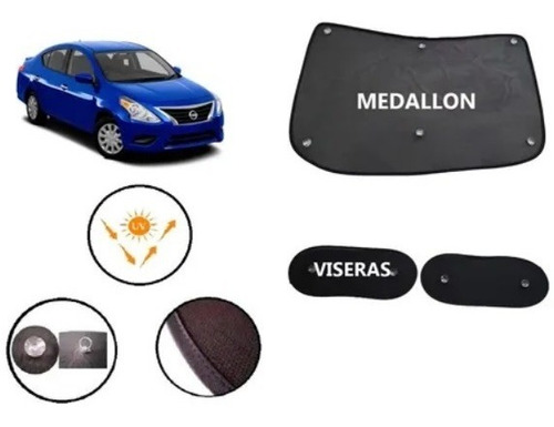 Parasol Cortinas Nissan Versa 2012-2019 3 Pzas Clave: Mm09