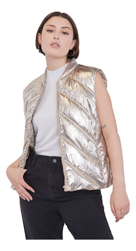 Parka Mujer Metalizada Silver Corona