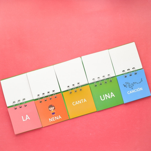Imagen 3 de 6 de Libro Movil De Frases Montessori - Material Didáctico