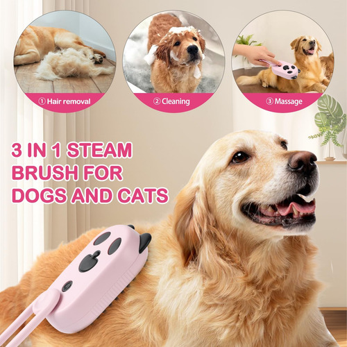 Cepillo De Vapor Para Mascotas Para Perros Y Gatos, Peine