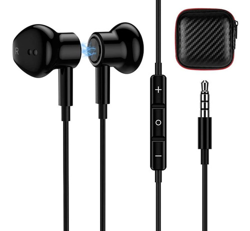 Auriculares Con Cable 3.5mm Titacute Con Microfono Negro