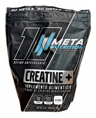 Imagen 3 de 3 de Creatina Meta Nutrition Monohidratada 500 Gramos (100 Servicios)