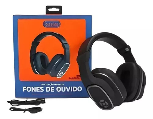 Fone de ouvido over-ear gamer sem fio Basike BA-FON6667 preto