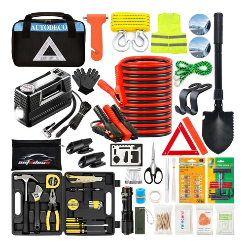 Autodeco Kit De Asistencia De Emergencia Para Automovil De C