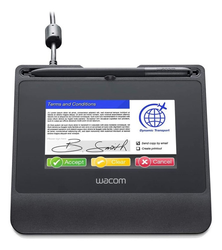 Tablet Wacom Stu-540 Pad Firma Digital Con Lapiz Color Negro