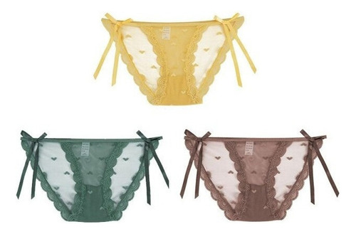 3pcs/set Bragas Mujer Lencería Sexy Ropa Interior Femenina