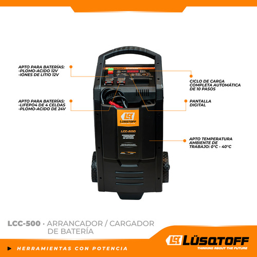 Cargador Lüsqtoff Auto Moto Camion Lcc-500 500a Naranja