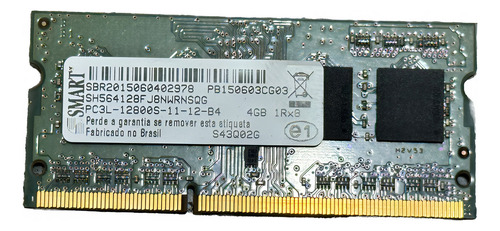 Memória Ram Notebook Ddr3 Pc3l 12800s 1 X 4gb Smart (Usado)