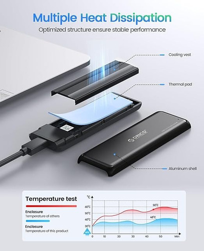 Orico M.2 Nvme Ssd Enclosure Adapter, Usb3.2 Gen2