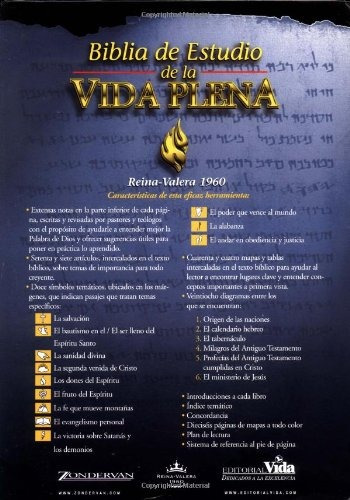 Biblia De Estudio Vida Plena Piel Reina Valera 1960