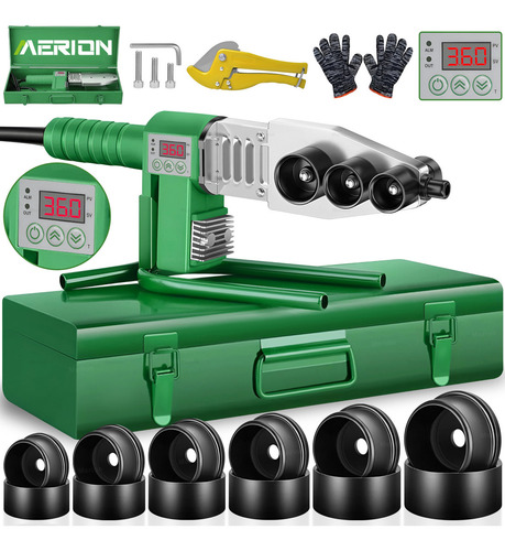 1200w Termofusor Kit Con Pantalla Digital y 6 Dados 20-63mm Merion Verde