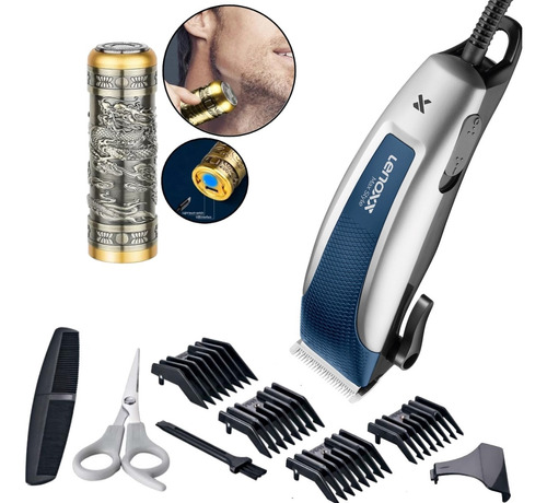 Maquina De Cortar Cabelo Lenoxx Pro Inox Regulagem Barbeador