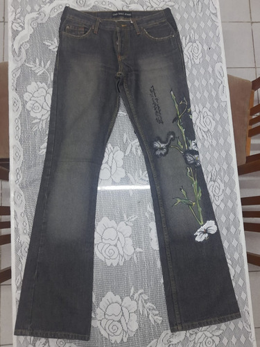 Jeans De Mujer Ona Saez Pintado A Mano. Impecable 