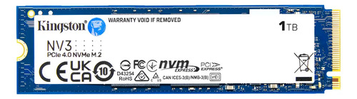 Ssd Nvme Kingston 1tb Nv3 M.2 2280 Pcie 4.0 Nf-e Cor Ssd Nvme M.2 2280 Kingston 1tb