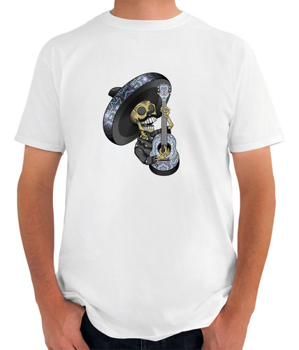 Playera De Hombre De Moda Con Diseño De Mariachi Calavera