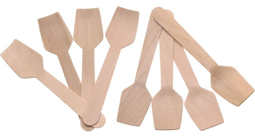 50 Pcs 3.7inch Cucharas De Madera Natural Mini Ecofrien...