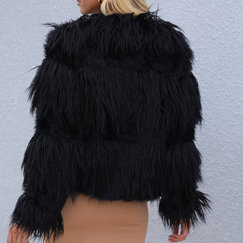 Abrigo Artificial Cálido Para Mujer, Chaqueta De Invierno A