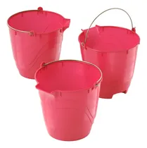 Comprar Cubetas De Plástico Flexible Con Pico | 3 Cubetas 12 Lts Rojo