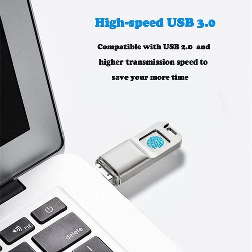 -de Disco Flash Usb Con Huella Dactilar De 32 Gb, Metal,