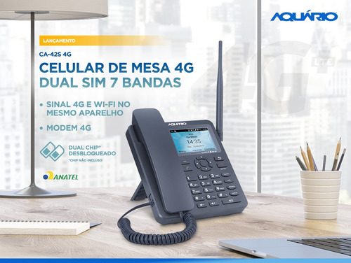 Kit Completo Telefone Rural Celular 4g Lte Wi-fi Ca-42s 4g