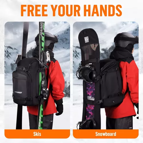 Bolsa para botas de esquí, 55 L, impermeable, para esquí y snowboard,  mochila de viaje para esquí, snowboard, casco de esquí y accesorios