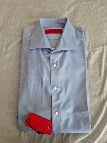 Camisa Ch Carolina Herrera Hombre M/l Talla 17 (xl) Azul