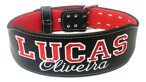 Imagem 1 de 10 de Cinturão De Couro Agacham Musculação Max Force Personalizado
