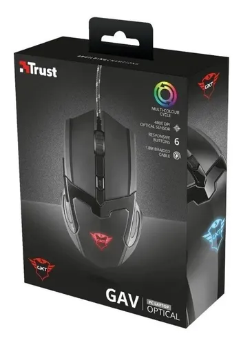 Mouse Gamer Trust Gav Gxt 101 4800dpi 6 Botones Open Box (Reacondicionado)