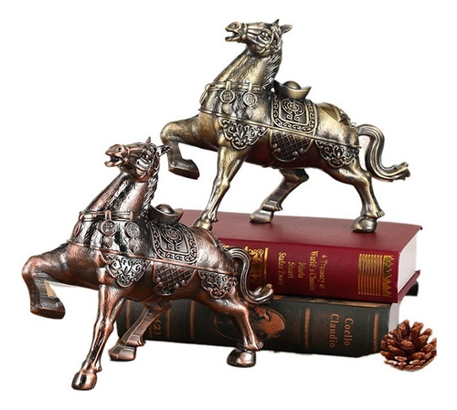 Cenicero De Caballo De Bronce Clásico De Aleación De