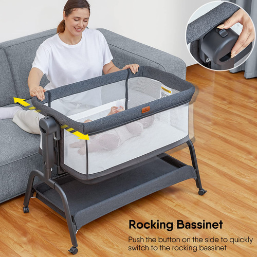 Cuna Bassinet Babybond Baby 3 En 1 Para Bebés Pequeños Con T