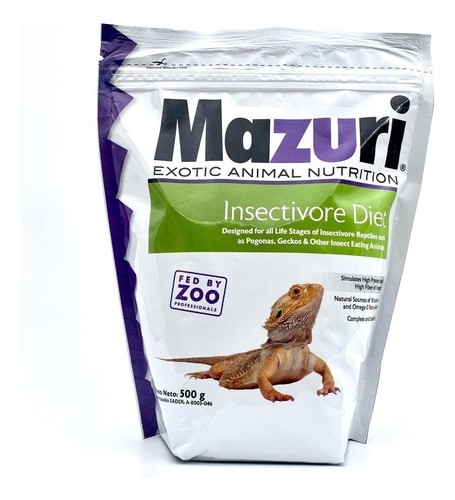 Alimento Mazuri Dieta Para Dragón Barbado Pogona 500 G