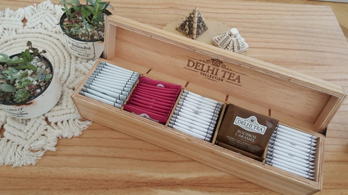 Imagen 2 de 5 de Caja De Madera Delhi Tea X 60 Saquitos - Linea Completa -