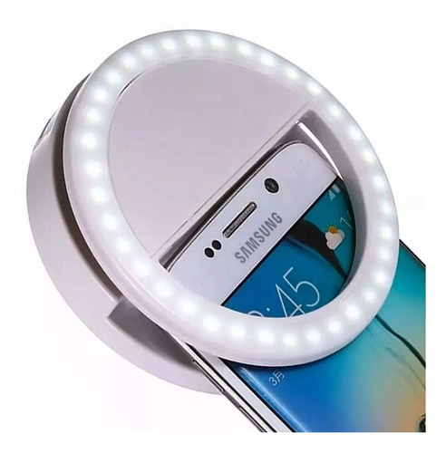 Aro Luz Led Selfie Selfie Ring Light Blanco Con Celeste