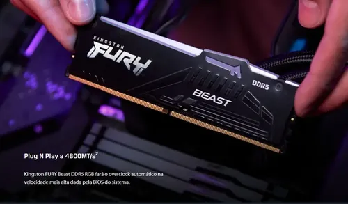 Memoria Ram 32gb Pc Ddr5 5200mhz Kingston Fury Beast Rgb