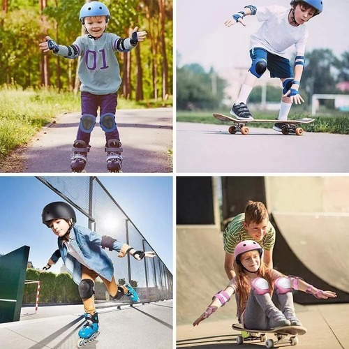 Juego De Casco De Bicicleta Para Niños, Rodilleras, Coderas