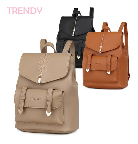 Imagen 10 de 10 de Cartera Mochila Espalda Urbana Eco Cuero Dama Anti Robo Tsr