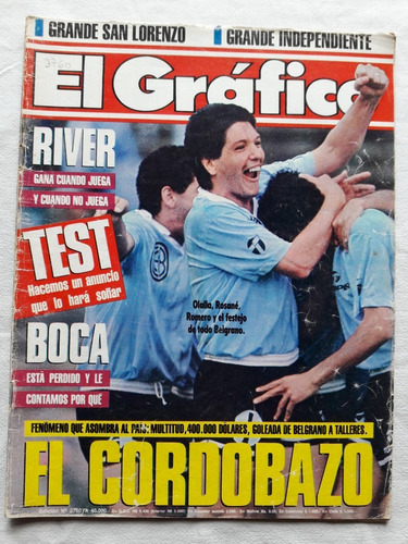 Revista El Grafico N° 3760 Año 1991 River Boca Talleres