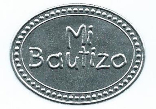 50 Placas De Repujado Para Bautizo Ovaladas 42 * 31 Mm