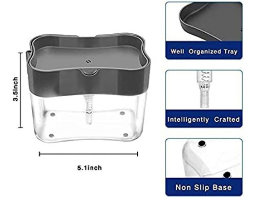 Dispensador Jabón Líquido Soporte Esponja Lavar Plato Cocina