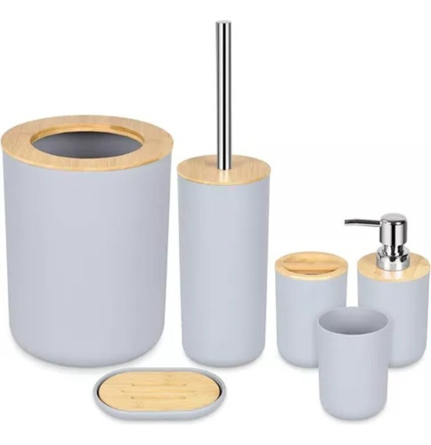 Juego Accesorios Set De Baño 6 Piezas Inoxidable Cepillo Wc