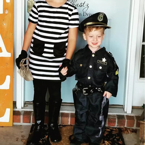 Traje De Rendimiento Uniforme De Policía Cos Para Niños
