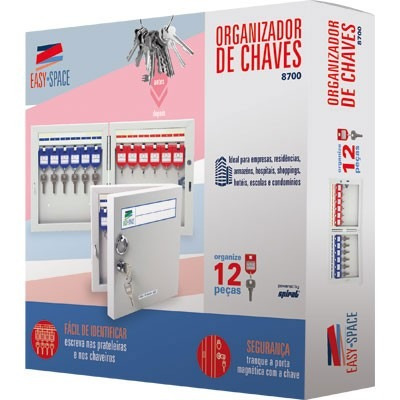 Armário Organizador De Chaves Em Aço P/12 Chaves Easy Space