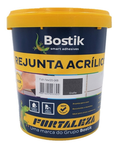 Rejunte Acrílico Grafite Piscina / Porcelanato 1kg Fortaleza