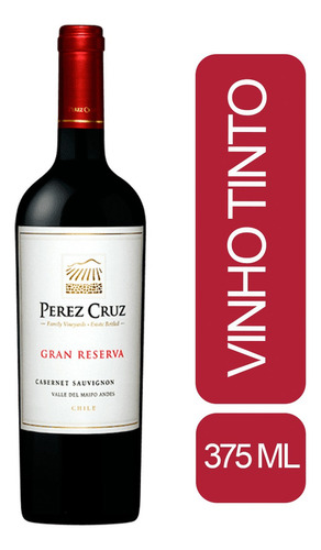 Vinho Chileno Tinto Gran Reserva Perez Cruz Cabernet Sauvignon 375ml