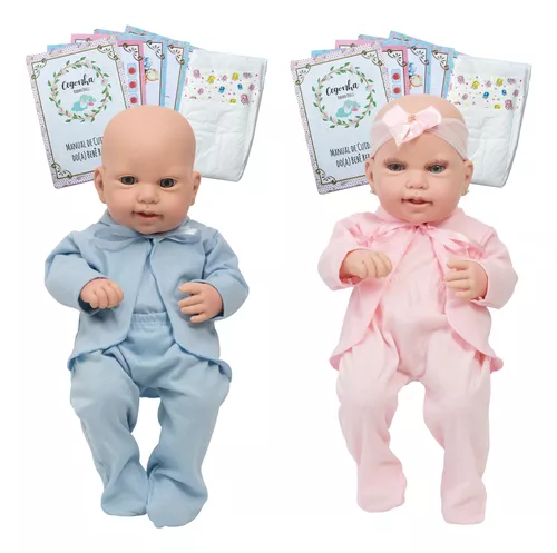 Bebê Reborn Gêmeos Original Realista Corpo Algodão Macio e os Membros de  Silicone Mais Barato